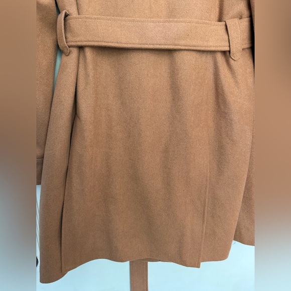 Bagatelle Lined Wool Blend Camel Belted Trench Coat Size 1X - Picture 12 of 13